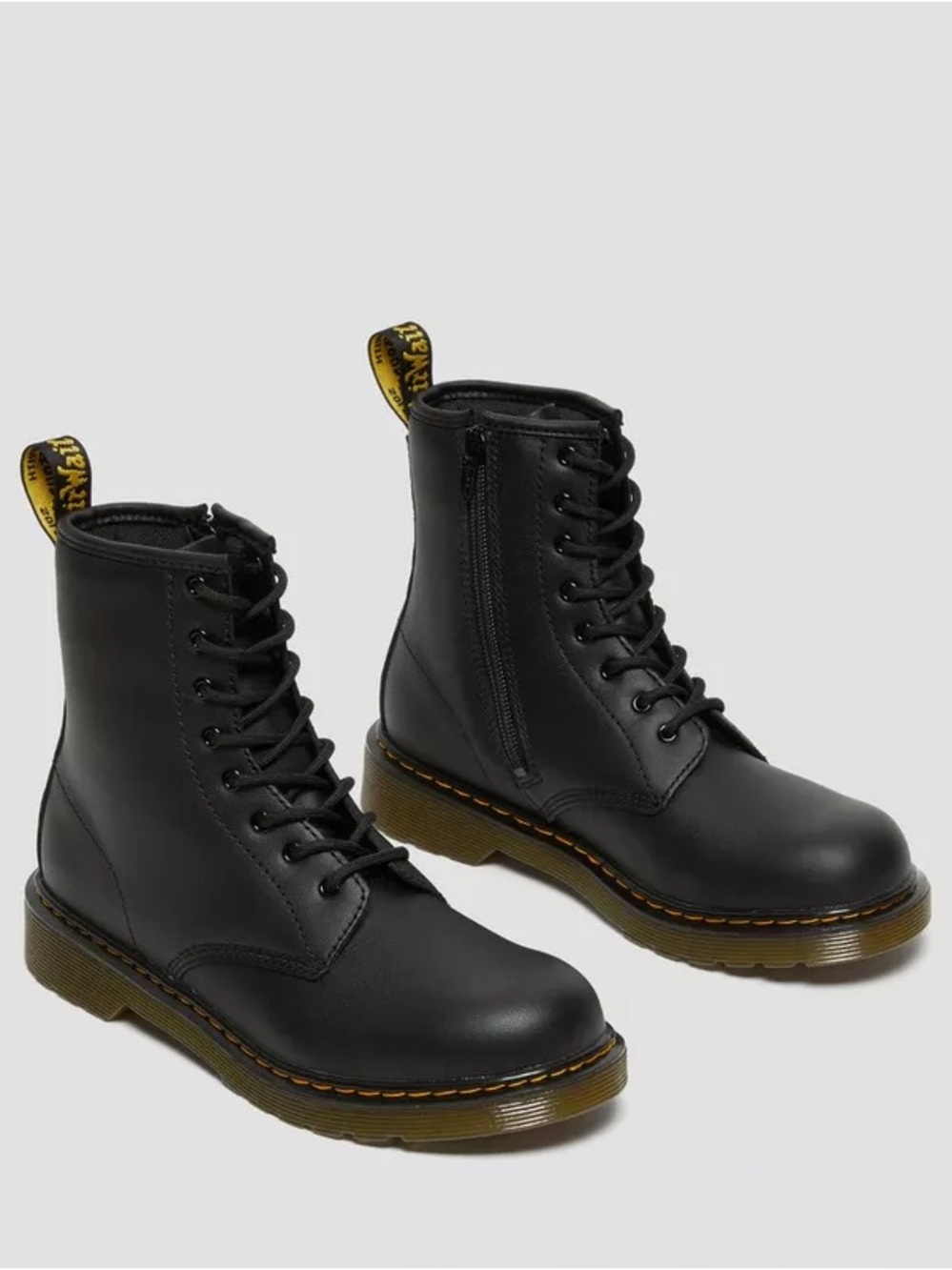 Dr. Martens Youth 1460 Softy T Black Leather Boots - Sz 6 women’s